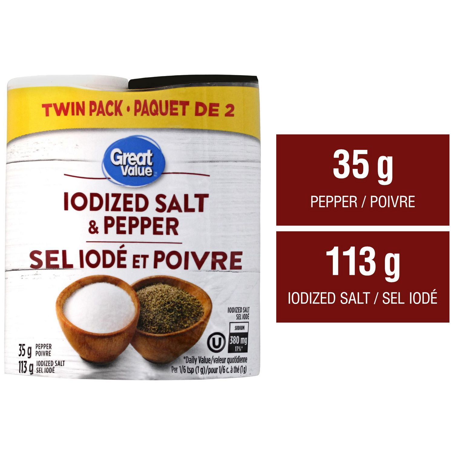 【最安値】NEIGHBORHOOD SALT & PEPPER Great Value Iodized Salt and Pepper - Walmart.ca