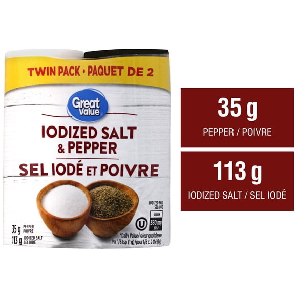Sel iodé et poivre Great Value