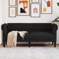 thumbnail image 1 of vidaXL Chesterfield Sofa 2-Seater Black Fabric, 1 of 5