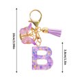 thumbnail image 3 of TopLLC Tools&Home Improvement Initial Letter Keychains For Women Tassel Purple Cute Car Keychain For Wallet Backpack Bag A chopper, 3 of 4