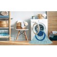 thumbnail image 2 of Ahgly Company Tapis d'Intérieur Rectangulaire Transitionnel Bleu Lavable à la Machine, 3 Pieds x 5 Pieds, 2 of 7
