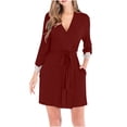 thumbnail image 1 of Fewfanhot Womens Fashion Long Fleece Plush Soft Feeling Robe Fluffy, Warm, Fleece Shaggy Comfort Bathrobe, 1 of 7