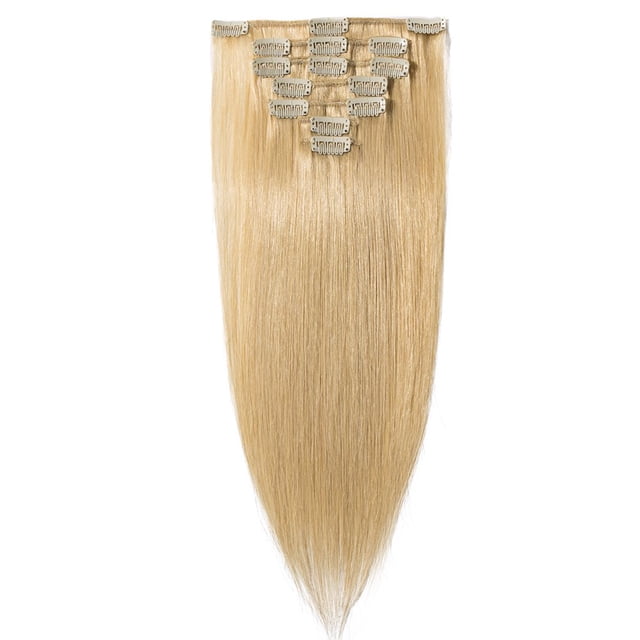 100% Remy Human Hair Clip in Human Hair Extensions Silky Straight Human Hair 7 Pcs 15 clips