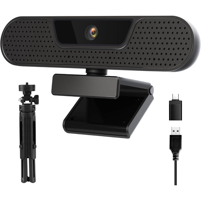 Caméra Web 2K 50 Fps pour PC/, Caméra d'Ordinateur avec Lumières RVB de Remplissage, 2 Microphones à Réduction de Bruit, Mise au Point Automatique et Trépied pour Réunion, Diffusion en Direct, Appels Vidéo, Jeux, Fonctionne avec Zoom, Skype, Teams