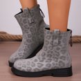 thumbnail image 2 of Mepaouo Womens Ankle Boots Square Toe Leopard Chelsea Slip on Booties Ladies Winter Combat Dress Boot, 2 of 8