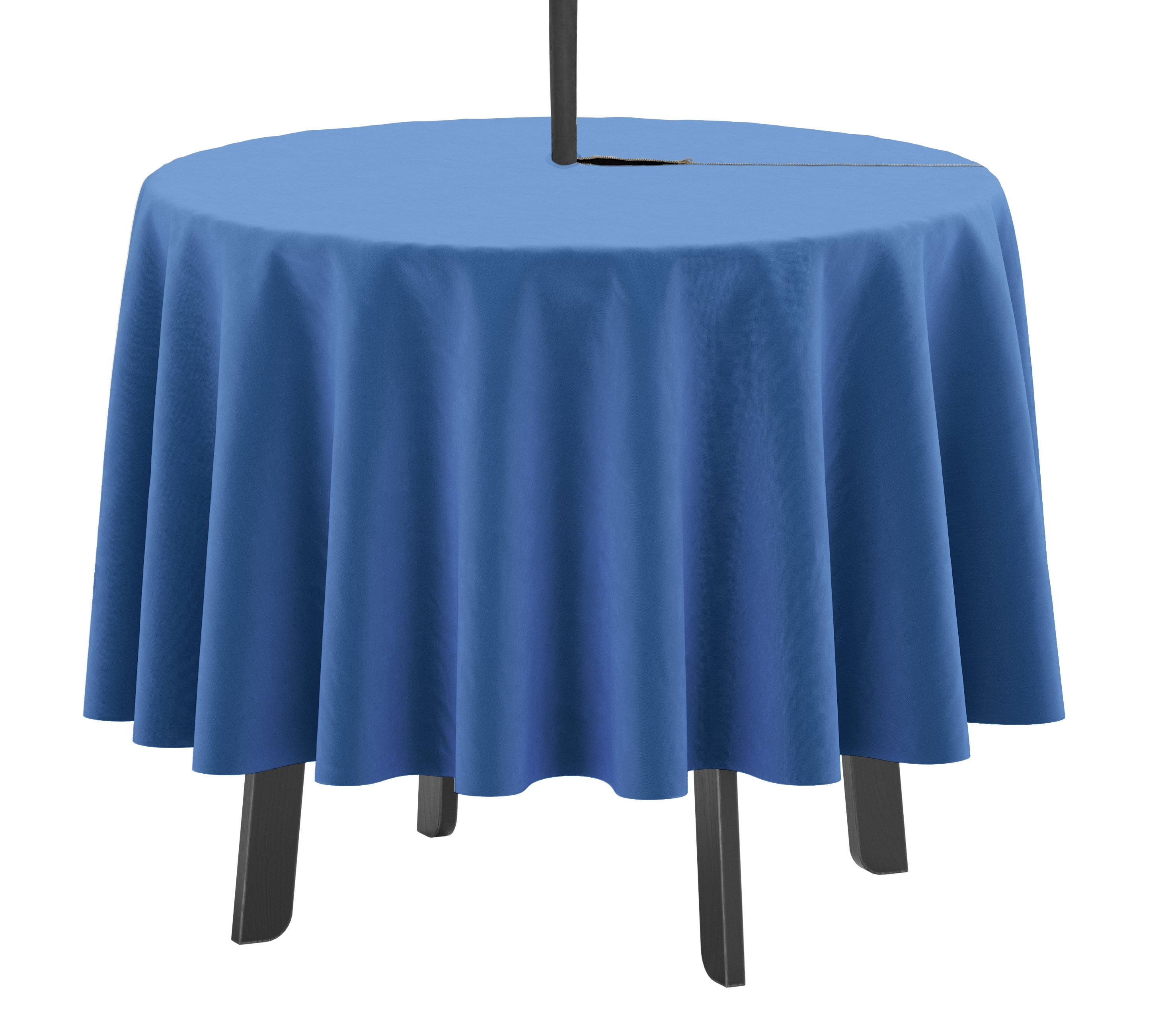 Vargottam Indoor/Outdoor Round Tablecloth 58 Inch Round Tablecloth with Umbrella , Waterproof Zippered Patio Table Cloths, Spring/Summer Table Covers for Circular Table/BBQs/Picnic-Medium Blue
