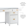 thumbnail image 4 of Linon Peggy Side Storage Wood Desk with 4 Drawers Rose Gold Hardware in White, 4 of 20