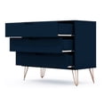 thumbnail image 3 of Manhattan Comfort Rockefeller Modern Table de Nuit à 3 Tiroirs, Tatiana Bleu Minuit, 3 of 8