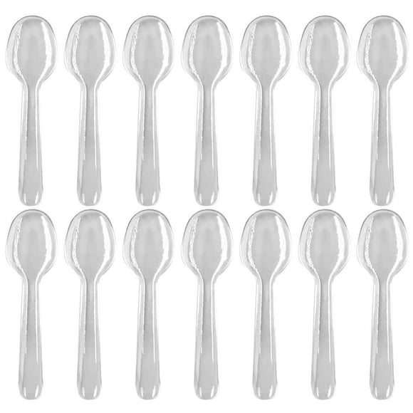 LNGOOR 100Pcs Party Dessert Spoons Convenient Party Plastic Spoons Portable Cake Tableware