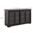 thumbnail image 3 of HOMCOM Buffet de Cuisine Armoire de Rangement Empilable avec Porte Coulissante en Verre, 3 of 10