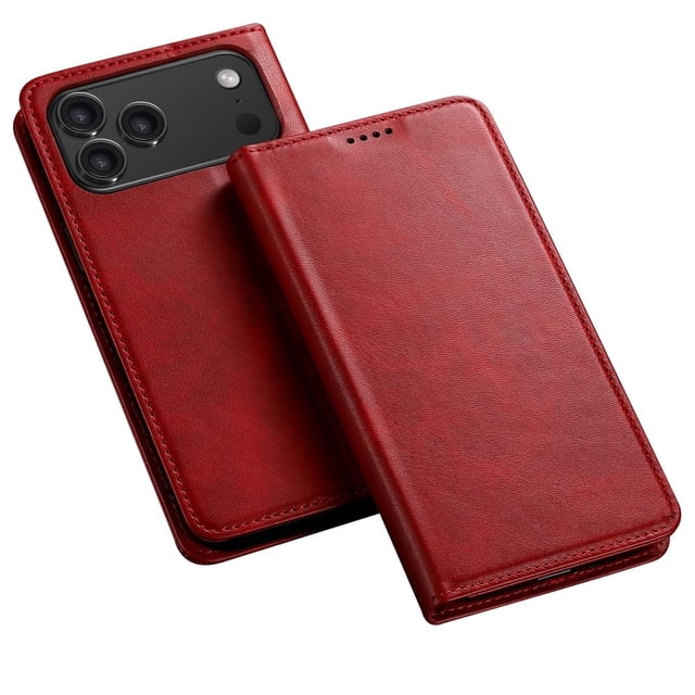 Case For Iphone 17/17 Pro/17 Pro Max/17 Air, Magnetic Flip Folio Leather Cover Stand Function Shockproof Shell
