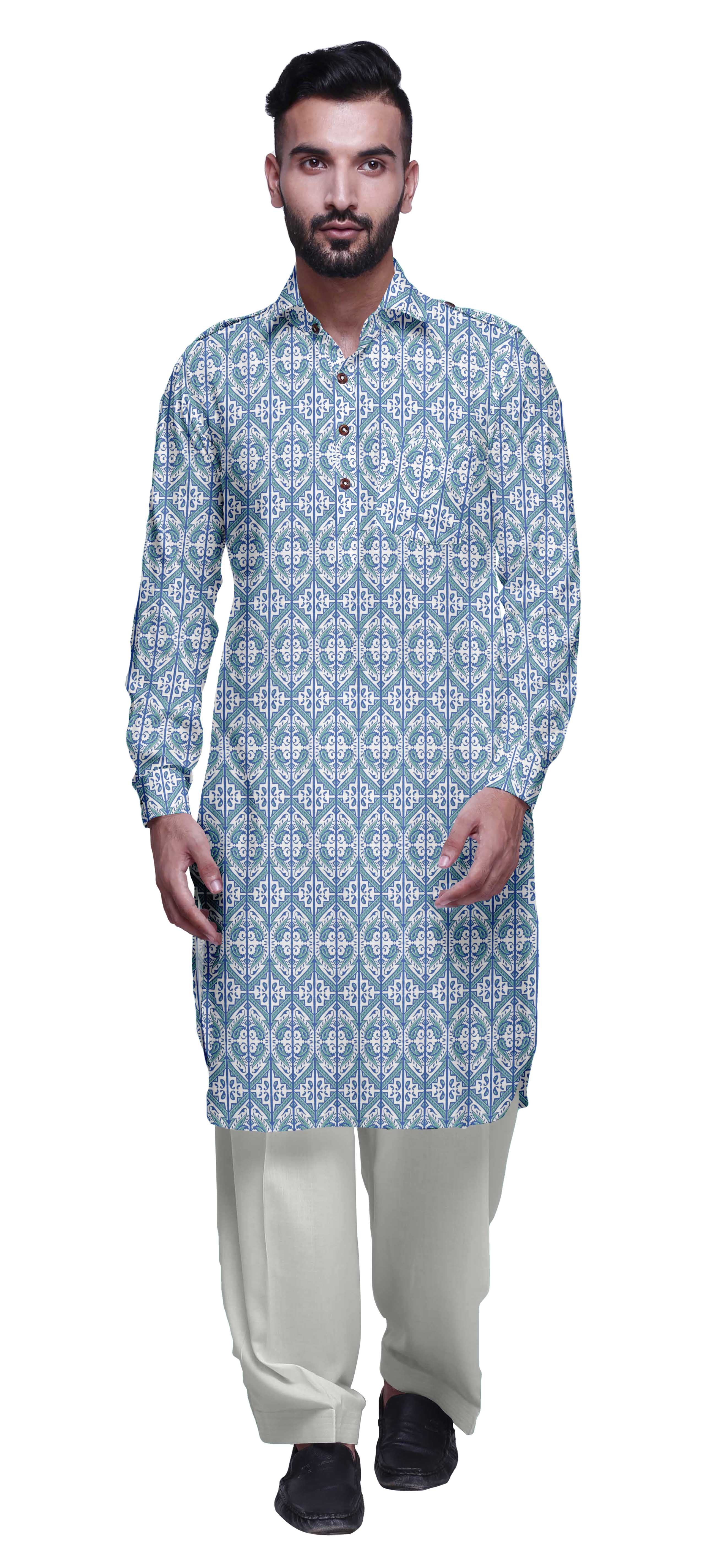 Atasi Kurta-Pyjama Pathani Indien pour Hommes Tenue de Fête Kurta-Pyjama pour Hommes