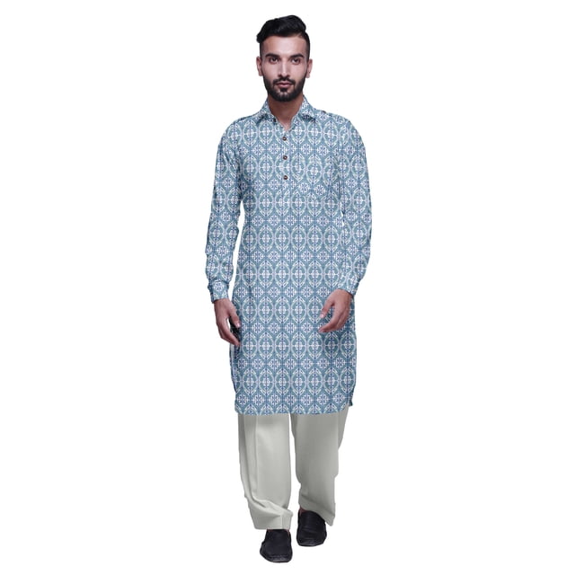 Atasi Kurta Pathani pour Hommes à Manches Longues Kurta Décontracté