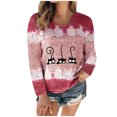 thumbnail image 2 of Hauts d'Été pour Femmes T-Shirt à Col Rond à Imprimé pour Femmes avec Lien Patchwork T-Shirt Décontracté Blouse Hauts Femmes Hauts d'Été en Liquidation, 2 of 7