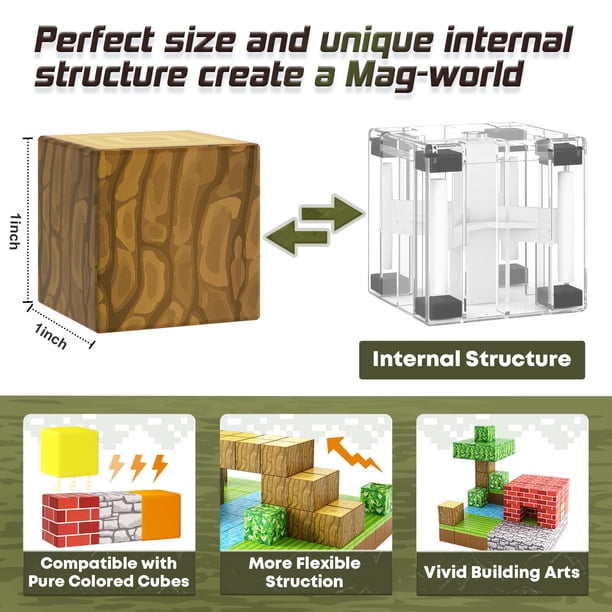 Ensemble de 100 Pcs de Blocs Magnétiques - Monde Magnétique de Mines à Construire pour Garçons et Filles de 3 à 5 Ans 6-8, Jouets Sensoriels STIM pour Tout-Petits, Cadeaux pour Filles Ensemble de 100 Pcs de Blocs Magnétiques - Monde Magnétique de Mines à Construire pour Garçons et Filles de 3 à 5 Ans 6-8, Jouets Sensoriels STIM pour Tout-Petits, Cadeaux pour Filles