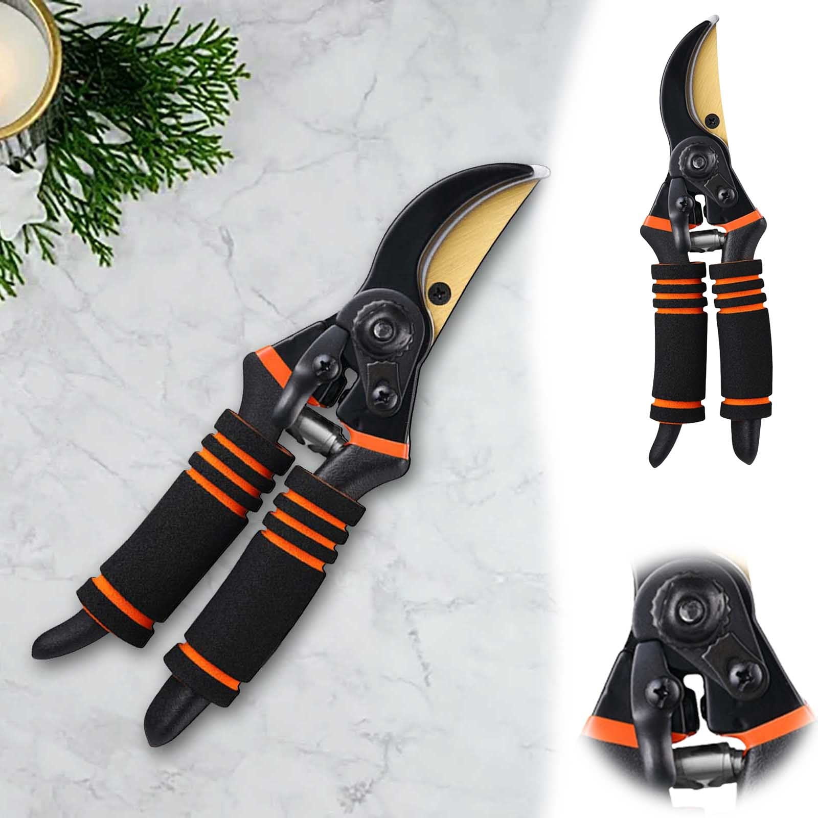 Professional Heavy Duty Pruning Shears, 5.4-Inch Bypass Garden Clippers, Sharp Rust-Resistant Steel Blades for Trees, Branches, Floristry, and Fruit Picking, Gardening Scissors