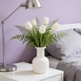 thumbnail image 4 of Plastic Vase with Ceramic Appearance, Shatterproof Decorative Flower Pot for Wedding Dining Table Bookshelf Home Office Decor, 4 of 6