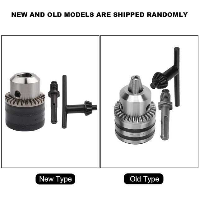 Akozon Drill Chuck Adapter Kit Key Type Drill Chuck With Round Shank Adapter 3.0-16MM 1/2-20UNF