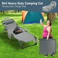 thumbnail image 4 of Slsy Portable Folding Camping Cot Bed with 2 Sided Mattress & Pillow, Adjustable 5-Position Folding Lounge Chair, Folding Cot Bed, 4 of 13