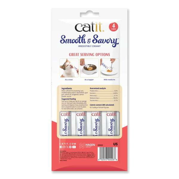 Catit Smooth & Savoury Cat Treat, Tuna with Salmon, 4 x 15g pack