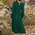 thumbnail image 4 of Pisexur Robe à Manches Longues à Col en V Femme Hiver Mode Manches Longues Col Rond Robe Longue Unie Caractéristiques Robe Femme, 4 of 4