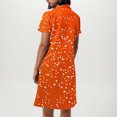 thumbnail image 4 of VEKDONE Robe Mode Femme à Imprimé Polka Col en V Manches Courtes Ample et Confortable Orange TG, 4 of 6