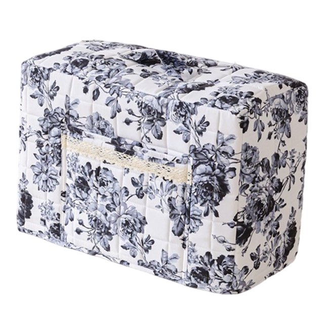 Liyamei Sewing Machine Cover Floral Quilted Sewing Machine Cover With Pocket Craft Room Sewings Organizer Sewing Machine Storage Cover With Protective Layer And Built In Compartments