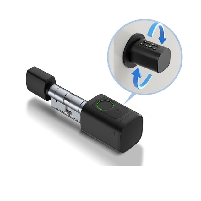 Serrure Réglable Bluetooth Intelligente à Empreinte Digitale, Serrure Cylindrique Numérique avec Application/mot de Passe, Déverrouillage de Clé