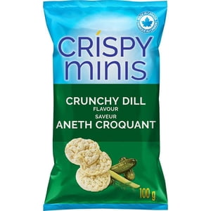 Quaker Crispy Minis Brown Rice Chips Crunchy Dill Flavour