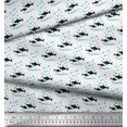 thumbnail image 2 of Soimoi Poly Georgette Fabric Waves,Bubbles & Fish Ocean Fabric Prints By Yard 42 Inch Wide, 2 of 3