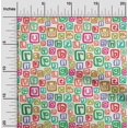 thumbnail image 2 of oneOone Rayon Green Fabric Kids Alphabet Craft Projects Decor Fabric Printed By The Yard 56 Inch Wide, 2 of 4
