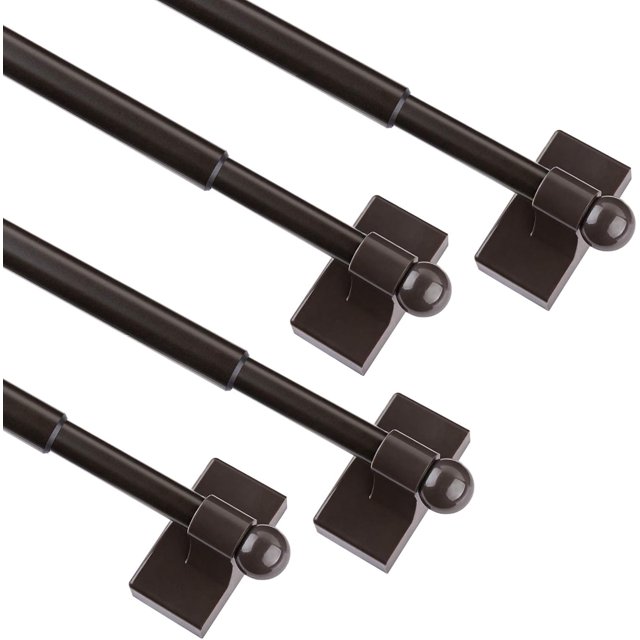 Adjustable Magnetic Curtain Rods for Mental Appliance Doors Windows to Champagne Window Rods Easy Installation Toilet Towel Bar MultiUseful (in Champagne )