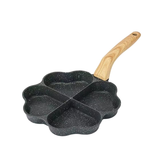 Nonstick Egg Pan with Four Heart-Shaped Cavities 13.98 in x 0.98 in Aluminum Alloy Breakfast Cooking Pan for Omelettes Dumplings Hamburgers