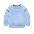 thumbnail image 4 of LSLJS Ensemble Automne Hiver pour Tout-Petits Garçons Filles, Bonbon, Couleur Unie, Chandail à Col Rond et Pantalon de Jogging ( Bleu Pâle, 5-6 Ans ), 4 of 5