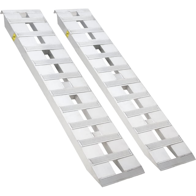 Eastvita 6000 Lbs Heavy - Duty Aluminum Trailer Ramps with Top Hook Attaching End - Universal 60x12 Inch 2-piece Loading Ramp for Truck Auto Tractor Motorcycle Lawn Mower Snow Bl
