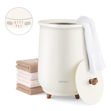 Costway 23L Bathroom Towel Warmer Bucket 4 Timer with Fragrance Holder & 3-Level Heating Grey