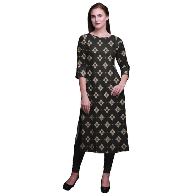Bimba Kurtis Droits Imprimés pour Femmes Kurta à Manches 3/4 Tunique d'Été Robe