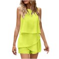 thumbnail image 2 of Weiqiqre Women's Jumpsuits Round Neck Crop Basic Top Cropped Wide Leg Pants Set Jumpsuits, 2 of 9