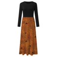 thumbnail image 5 of Halloween TIMIFIS Mode Automnale pour Femmes Femmes Robe Longue à Manches Longues Ample Unie Robes Maxi Décontractées Longues Robe de Cocktail Robe de Fête Robe Trapèze Vintage Robes de Retour à la Maison, 5 of 5