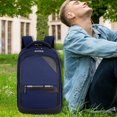 thumbnail image 4 of Large Capacity Laptop Backpack 16 Inch | Multi-Compartment Linen Travel Bag | USB Charging Port | Adjustable Padded Straps | Ventilated Back | Unisex Outdoor Hiking Work Pack | 44x30x18cm | 1 Pc, 4 of 9