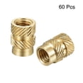 thumbnail image 3 of Uxcell Knurled Insert Nut M4 x 8mm L x 6mm OD Female Thread Brass Embedding Nut 60 Pack, 3 of 5