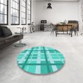 thumbnail image 4 of Ahgly Company Tapis d'Intérieur Lavable en Machine Carré Transitionnel Vert Mer Clair, 3 Pieds Carré, 4 of 7