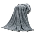 thumbnail image 2 of Oliegs Heated Blanket 70X100CM Wind Solid Color Simple Single Layer Tapered Fleece Blanket Nap Blanket Spring Summer Air Conditioning Blanket Cover Blanket Air Conditioning Blanket Blanket Chocolate, 2 of 5