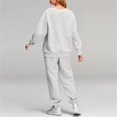 thumbnail image 4 of Pisexur Ensemble Pantalon 2 Pcs Mode Décontractée Ensemble de Survêtement Uni pour Femmes Chandails à Manches Longues à Col Rond Hauts à Enfiler Pantalons Longs Élastiques Survêtements Ensembles de Détente P-3TG, 4 of 7