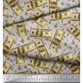 thumbnail image 2 of Soimoi Poly Georgette Fabric Dollar Currency Note & Leaves Fabric Prints by Yard 42 Inch Wide, 2 of 3
