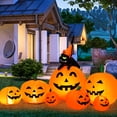 thumbnail image 1 of Costway Halloween 7.5 FT Inflatable Pumpkin Combo Decoration w/ Witch Black Cat, 1 of 9