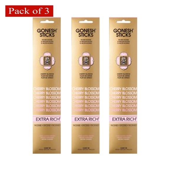 Gonesh Extra Rich Cherry Blossom 20 Sticks (Packaging And Scents May Sometimes Vary) - Pack of 3