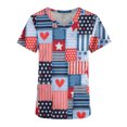 thumbnail image 4 of Snoarin Hauts d'Été Grande Taille pour Femmes Chic Décontracté Mode pour Femmes Décontracté Uni Col Rond Manches Courtes Poches T-Shirt Ample Chandail à Enfiler Hauts Uniformes de Travail pour Femmes en Liquidation, 4 of 5