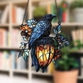 thumbnail image 1 of Jubipavy Gothic Hanging Ornament Catch The Sun Gothic Crow On Lantern Decoration Lantern 2D, 1 of 4