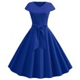 thumbnail image 1 of EGNMCR Robes d'Été Femmes Tendance 2024 Femmes Vintage Manches Courtes 50s Ménagère Décontractée Soirée Fête Bal Robe, 1 of 9